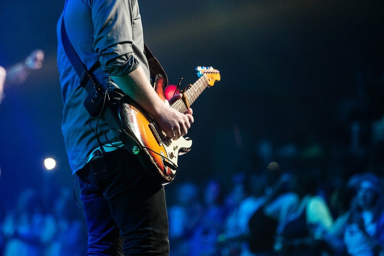 audience, concert, guitar