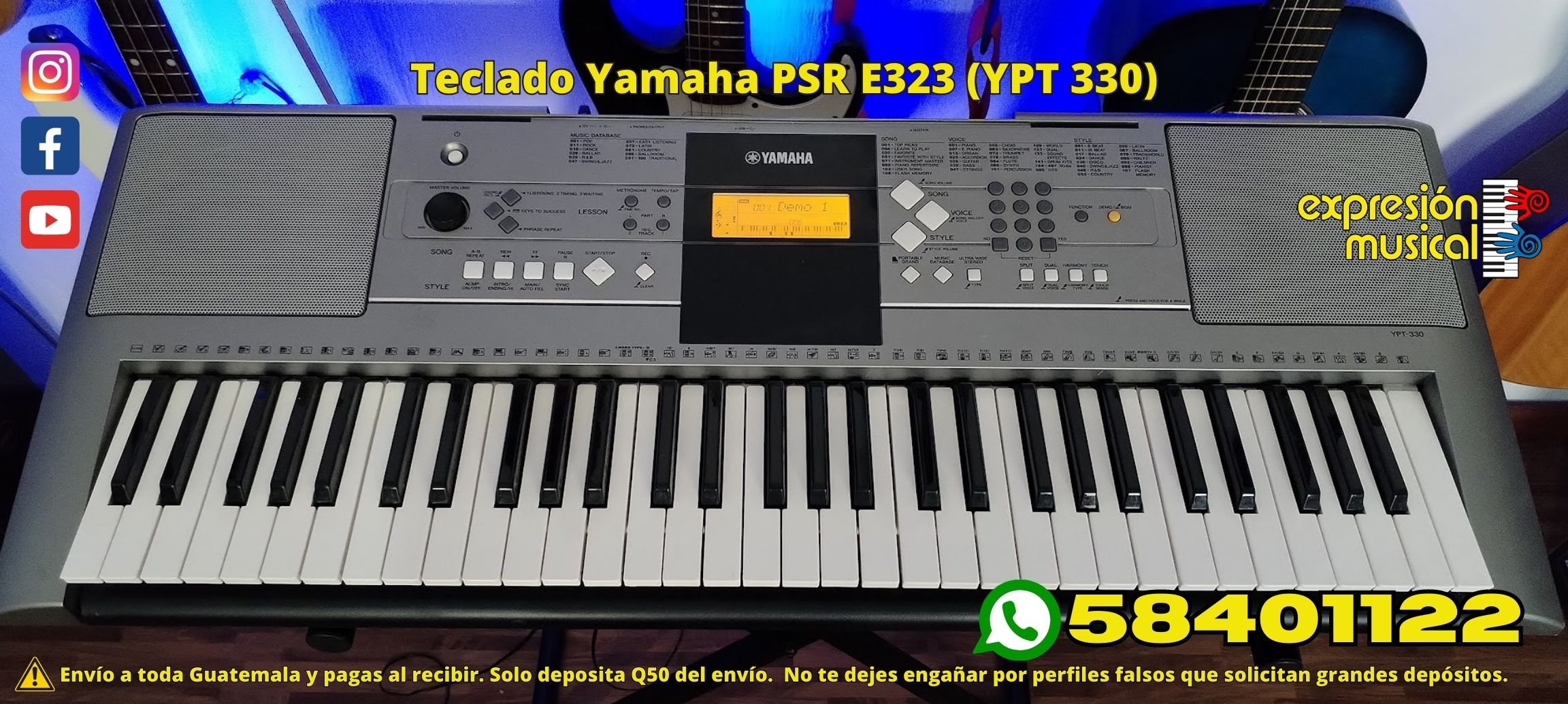 Teclado Yamaha PSR-E323 (YPT-330) – Expresión Musical – Clases de