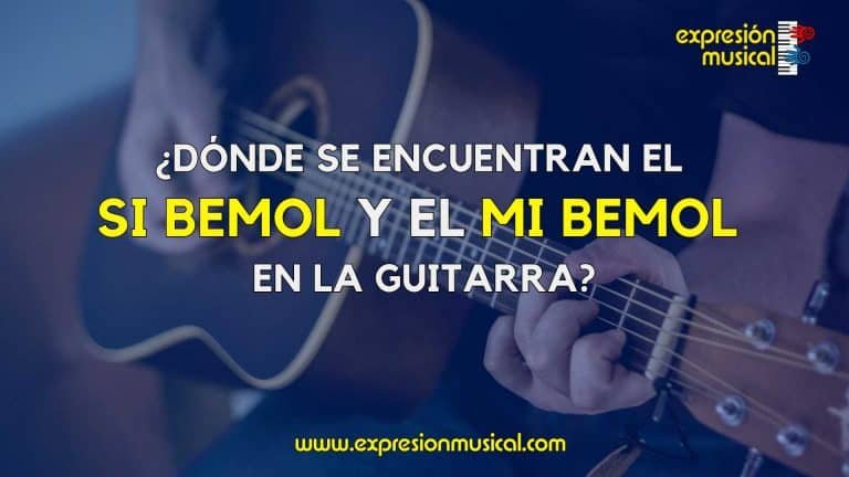 ¿Dónde se encuentran el Si bemol y el Mi bemol en la guitarra?